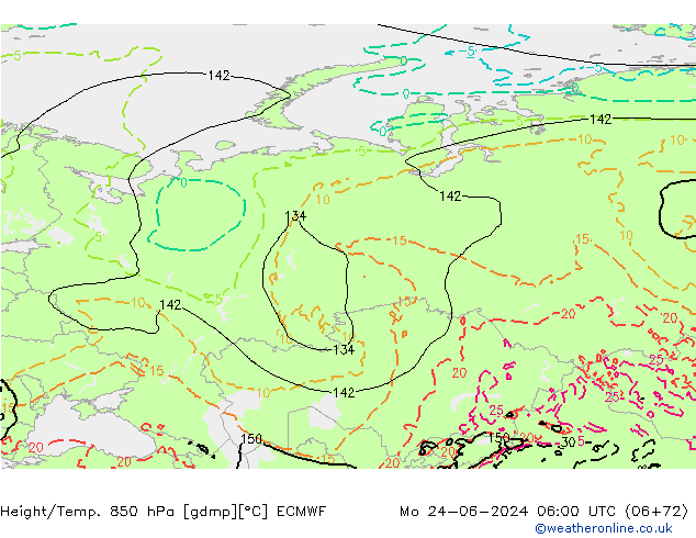 Z500/Rain (+SLP)/Z850 ECMWF Po 24.06.2024 06 UTC