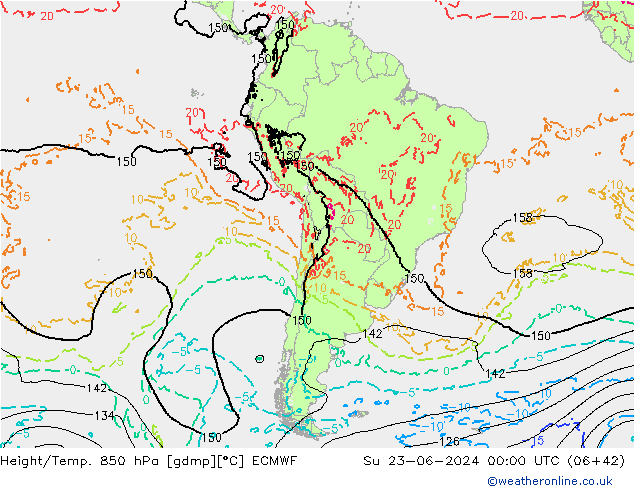 Z500/Rain (+SLP)/Z850 ECMWF Su 23.06.2024 00 UTC