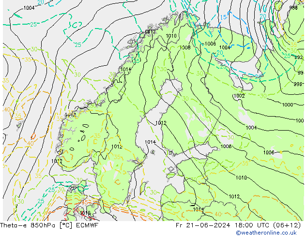 Theta-e 850hPa ECMWF vr 21.06.2024 18 UTC