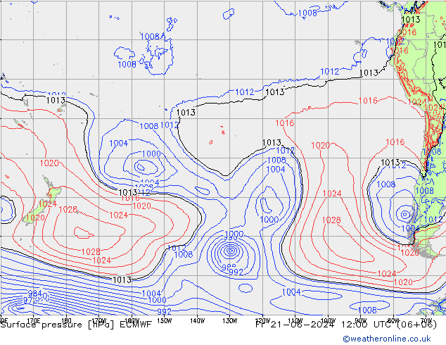 Yer basıncı ECMWF Cu 21.06.2024 12 UTC