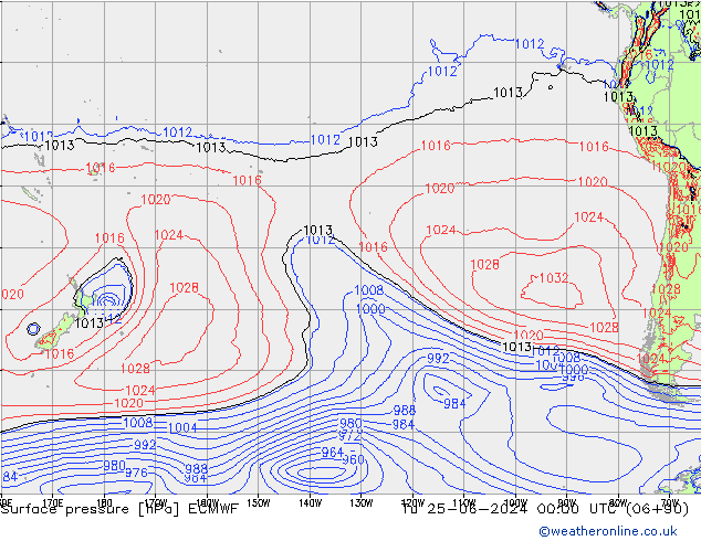 pressão do solo ECMWF Ter 25.06.2024 00 UTC