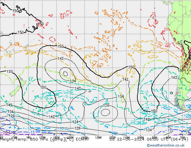 Z500/Rain (+SLP)/Z850 ECMWF so. 22.06.2024 06 UTC