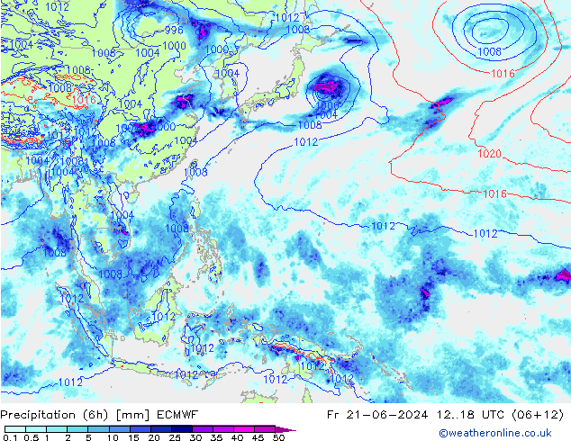 Z500/Rain (+SLP)/Z850 ECMWF Fr 21.06.2024 18 UTC