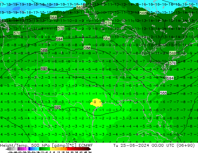 Z500/Rain (+SLP)/Z850 ECMWF mar 25.06.2024 00 UTC