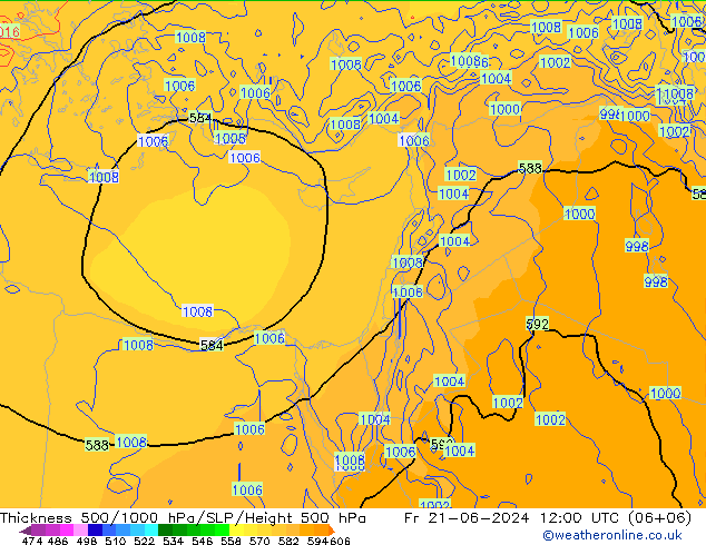 Thck 500-1000hPa ECMWF Fr 21.06.2024 12 UTC