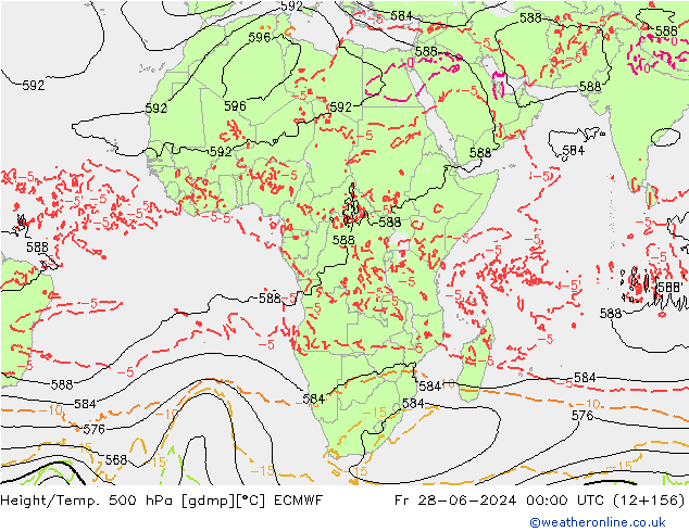 Z500/Rain (+SLP)/Z850 ECMWF vie 28.06.2024 00 UTC