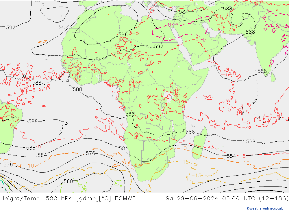 Z500/Rain (+SLP)/Z850 ECMWF sab 29.06.2024 06 UTC