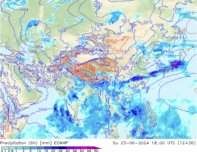 Z500/Rain (+SLP)/Z850 ECMWF Dom 23.06.2024 00 UTC