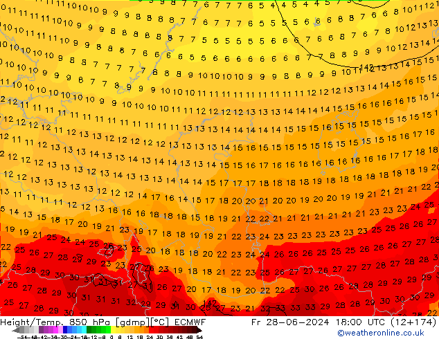 Z500/Rain (+SLP)/Z850 ECMWF Pá 28.06.2024 18 UTC