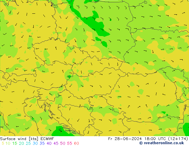 Bodenwind ECMWF Fr 28.06.2024 18 UTC