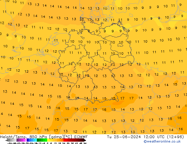 Z500/Rain (+SLP)/Z850 ECMWF Tu 25.06.2024 12 UTC