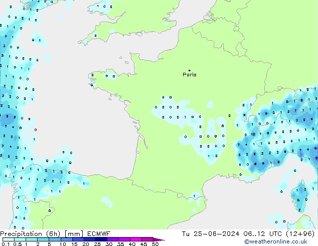 Z500/Yağmur (+YB)/Z850 ECMWF Sa 25.06.2024 12 UTC