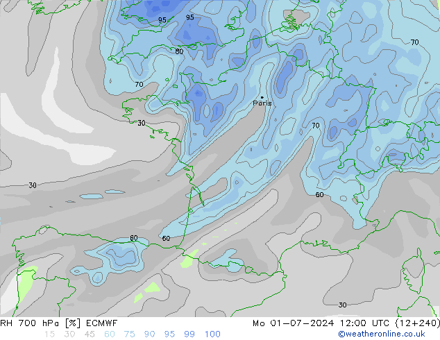 700 hPa Nispi Nem ECMWF Pzt 01.07.2024 12 UTC