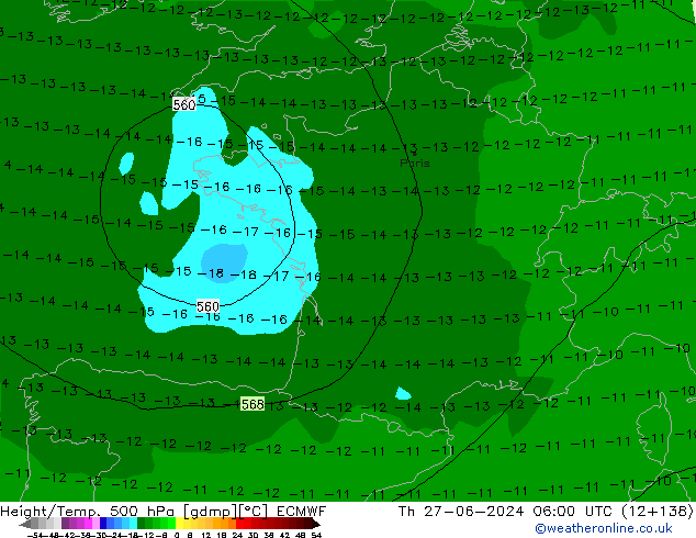 Z500/Rain (+SLP)/Z850 ECMWF чт 27.06.2024 06 UTC