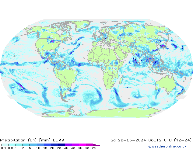 Z500/Regen(+SLP)/Z850 ECMWF za 22.06.2024 12 UTC