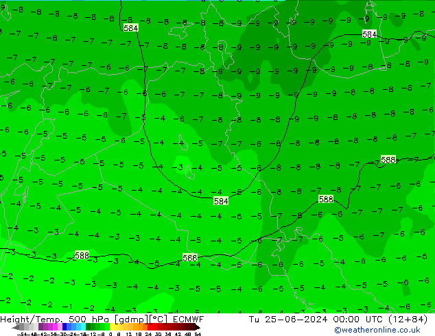 Z500/Rain (+SLP)/Z850 ECMWF mar 25.06.2024 00 UTC