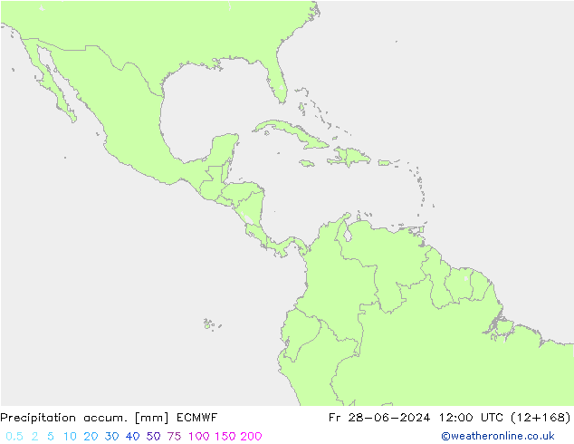 Precipitation accum. ECMWF Fr 28.06.2024 12 UTC