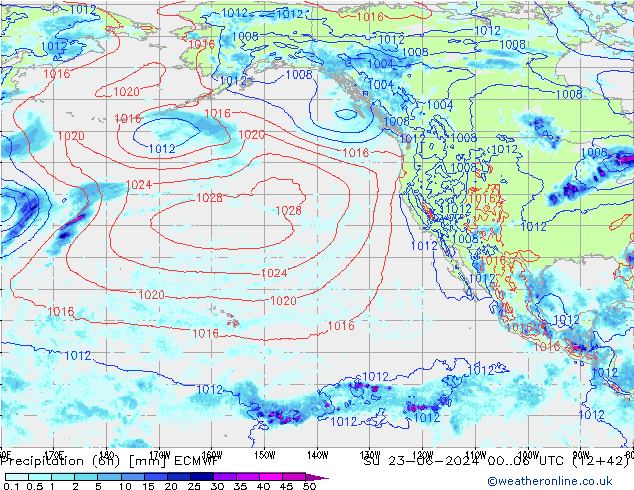 Z500/Rain (+SLP)/Z850 ECMWF Ne 23.06.2024 06 UTC