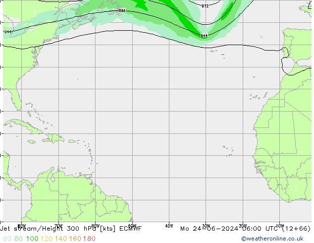 джет ECMWF пн 24.06.2024 06 UTC