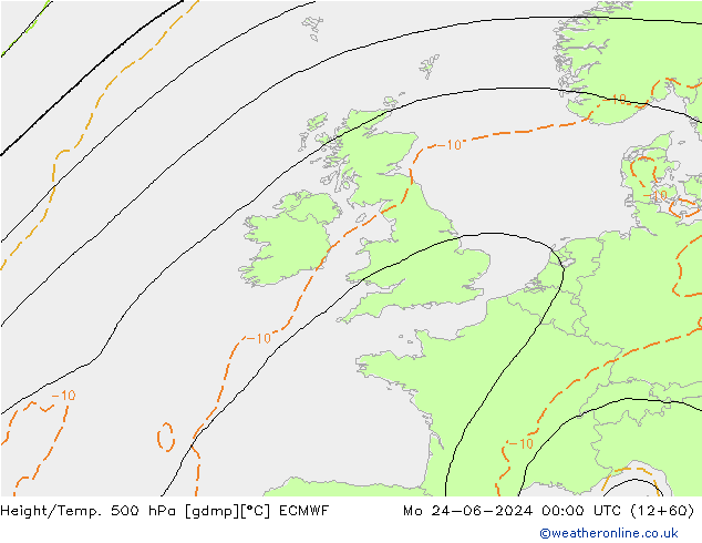 Z500/Rain (+SLP)/Z850 ECMWF Mo 24.06.2024 00 UTC