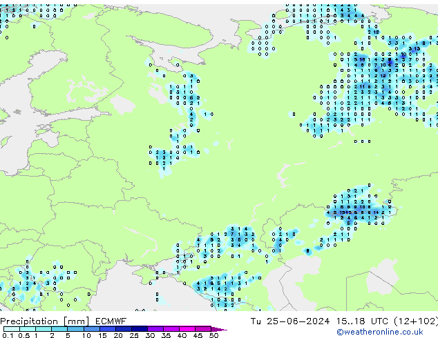 Precipitación ECMWF mar 25.06.2024 18 UTC