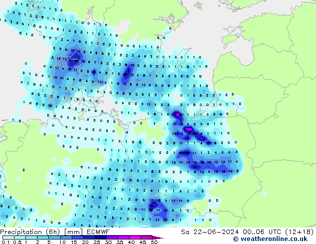 Z500/Rain (+SLP)/Z850 ECMWF Sa 22.06.2024 06 UTC