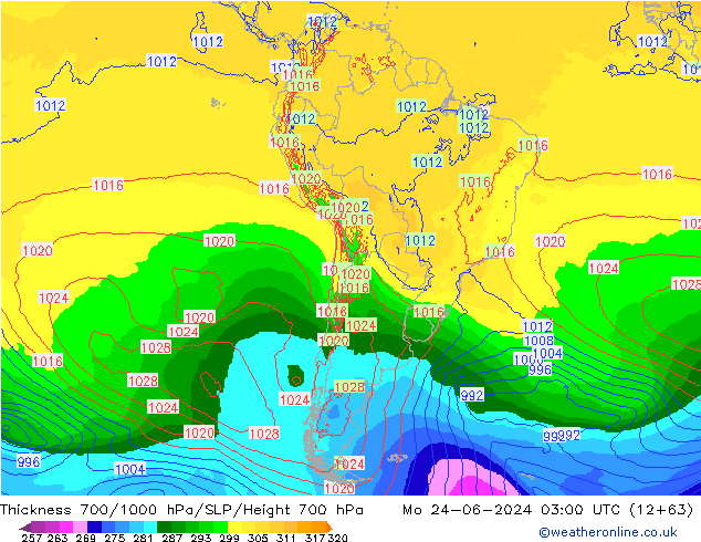 Thck 700-1000 hPa ECMWF Mo 24.06.2024 03 UTC