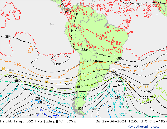 Z500/Rain (+SLP)/Z850 ECMWF  29.06.2024 12 UTC