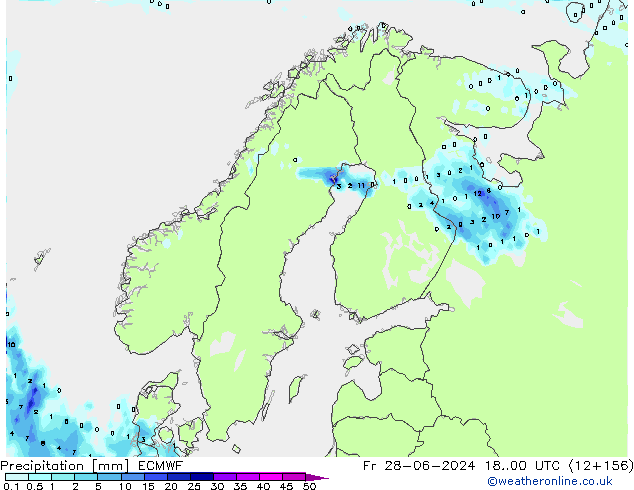 Precipitazione ECMWF ven 28.06.2024 00 UTC