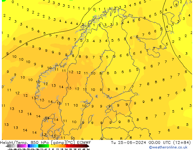 Z500/Rain (+SLP)/Z850 ECMWF Tu 25.06.2024 00 UTC