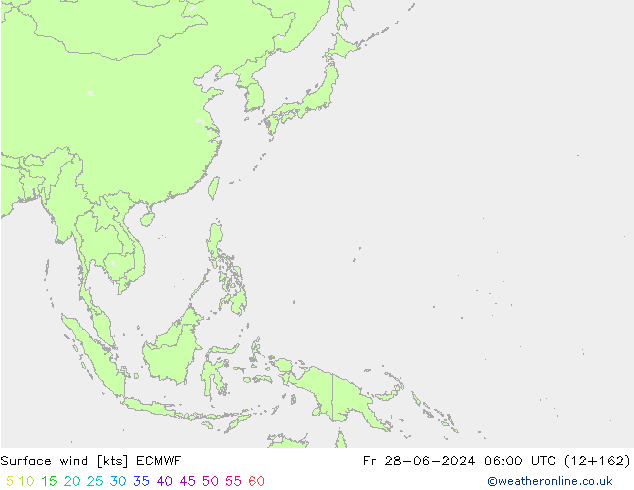 Surface wind ECMWF Fr 28.06.2024 06 UTC