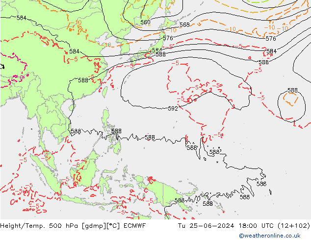 Z500/Rain (+SLP)/Z850 ECMWF Ter 25.06.2024 18 UTC