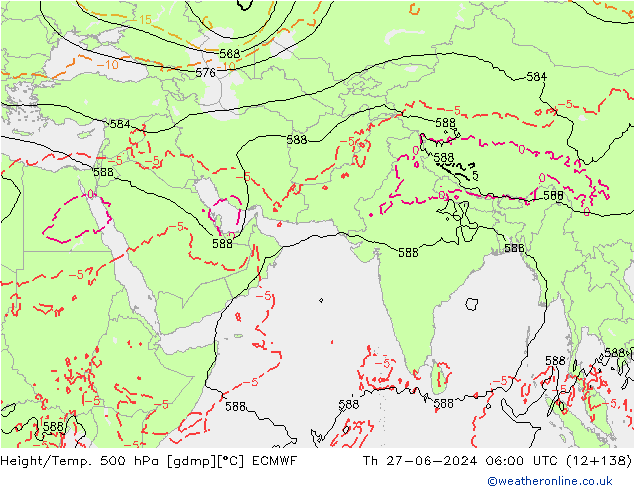 Z500/Rain (+SLP)/Z850 ECMWF Th 27.06.2024 06 UTC