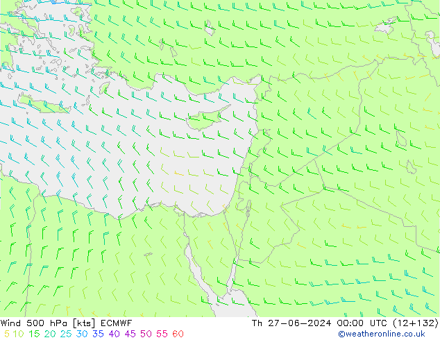 Wind 500 hPa ECMWF Do 27.06.2024 00 UTC