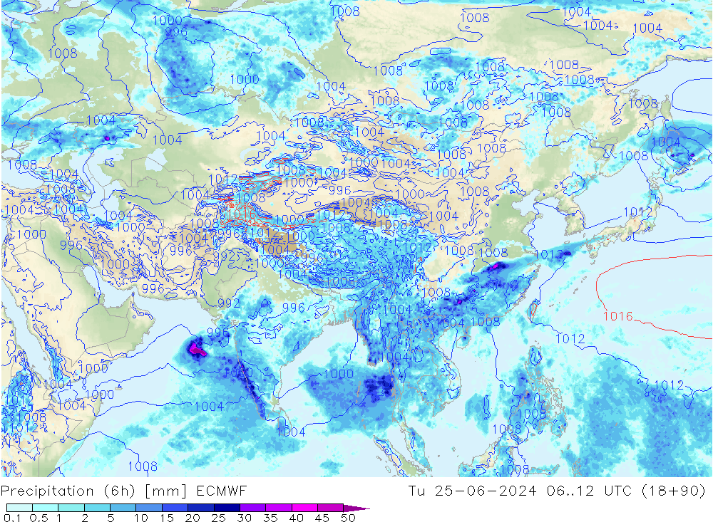 Z500/Rain (+SLP)/Z850 ECMWF mar 25.06.2024 12 UTC