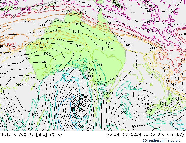 Theta-e 700hPa ECMWF ma 24.06.2024 03 UTC