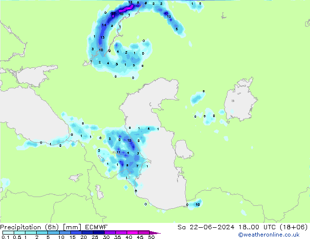 Z500/Rain (+SLP)/Z850 ECMWF  22.06.2024 00 UTC