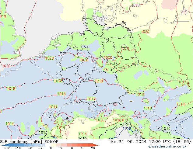 tendencja ECMWF pon. 24.06.2024 12 UTC