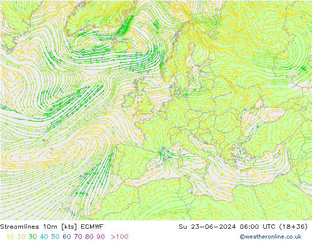 Rüzgar 10m ECMWF Paz 23.06.2024 06 UTC