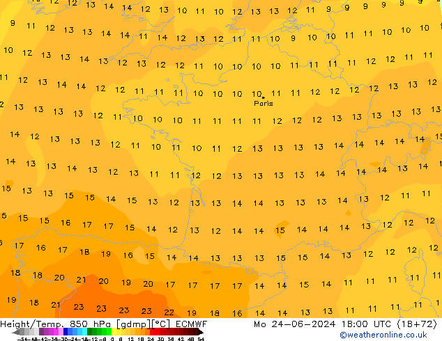 Z500/Rain (+SLP)/Z850 ECMWF Mo 24.06.2024 18 UTC