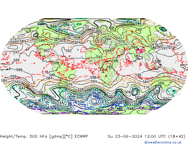 Z500/Rain (+SLP)/Z850 ECMWF Ne 23.06.2024 12 UTC