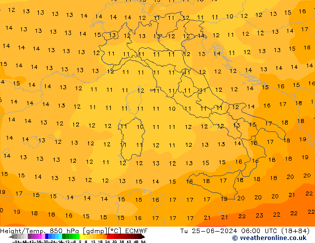 Z500/Rain (+SLP)/Z850 ECMWF Út 25.06.2024 06 UTC