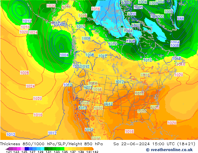 Schichtdicke 850-1000 hPa ECMWF Sa 22.06.2024 15 UTC