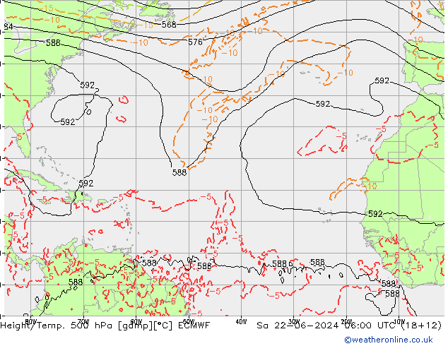 Z500/Rain (+SLP)/Z850 ECMWF Sa 22.06.2024 06 UTC