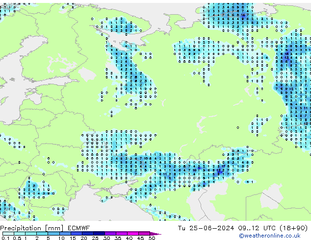 precipitação ECMWF Ter 25.06.2024 12 UTC