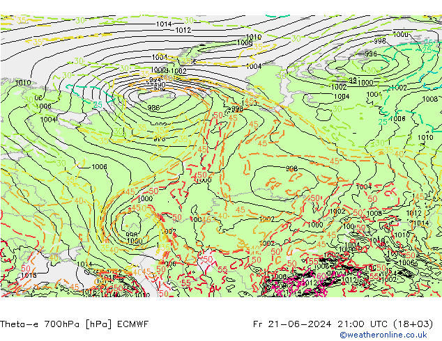 Theta-e 700hPa ECMWF vr 21.06.2024 21 UTC