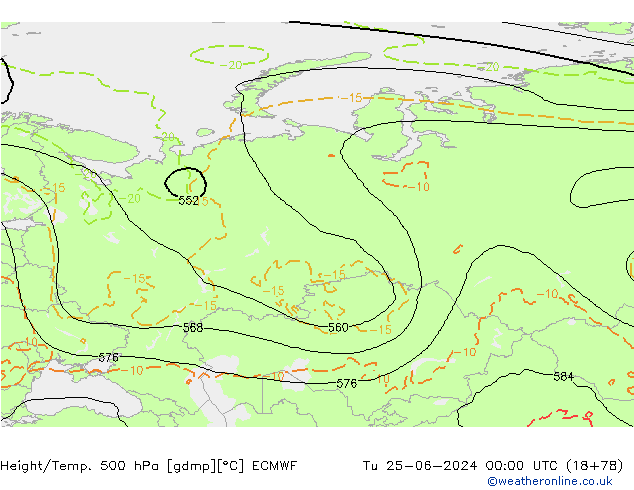 Z500/Rain (+SLP)/Z850 ECMWF вт 25.06.2024 00 UTC