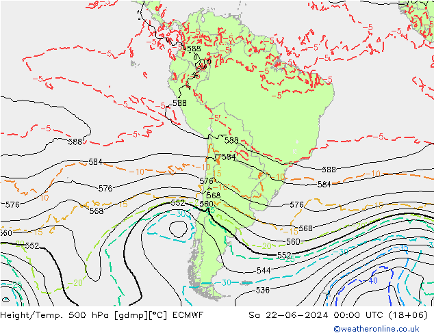 Z500/Rain (+SLP)/Z850 ECMWF Sáb 22.06.2024 00 UTC