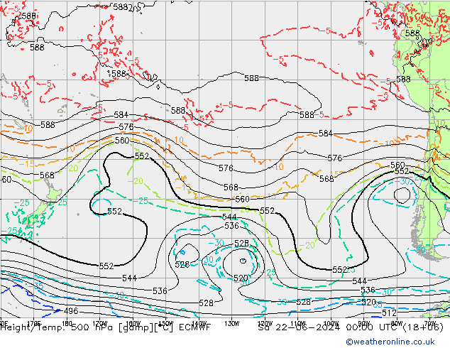 Z500/Rain (+SLP)/Z850 ECMWF sáb 22.06.2024 00 UTC