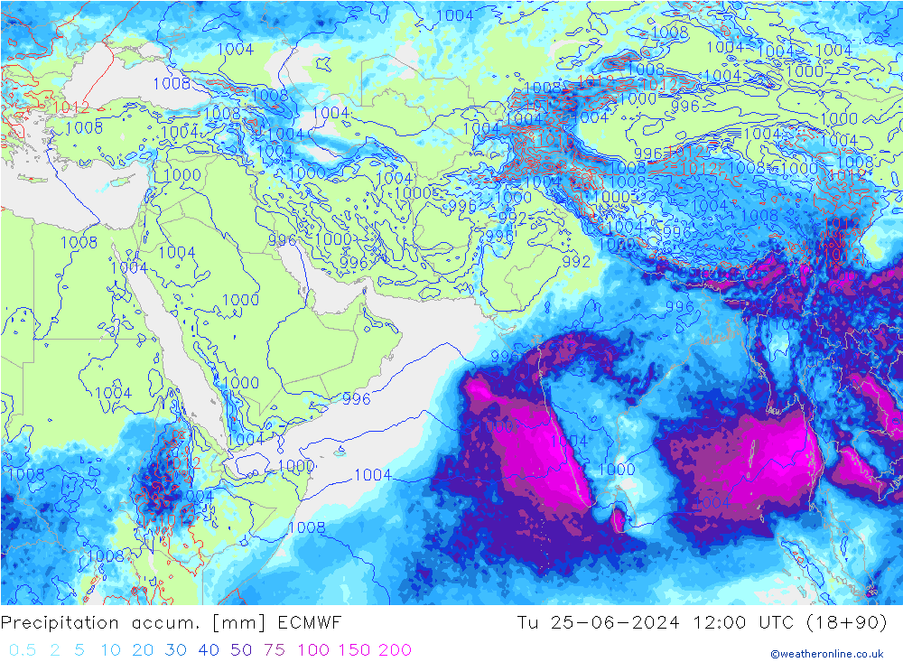 Precipitación acum. ECMWF mar 25.06.2024 12 UTC